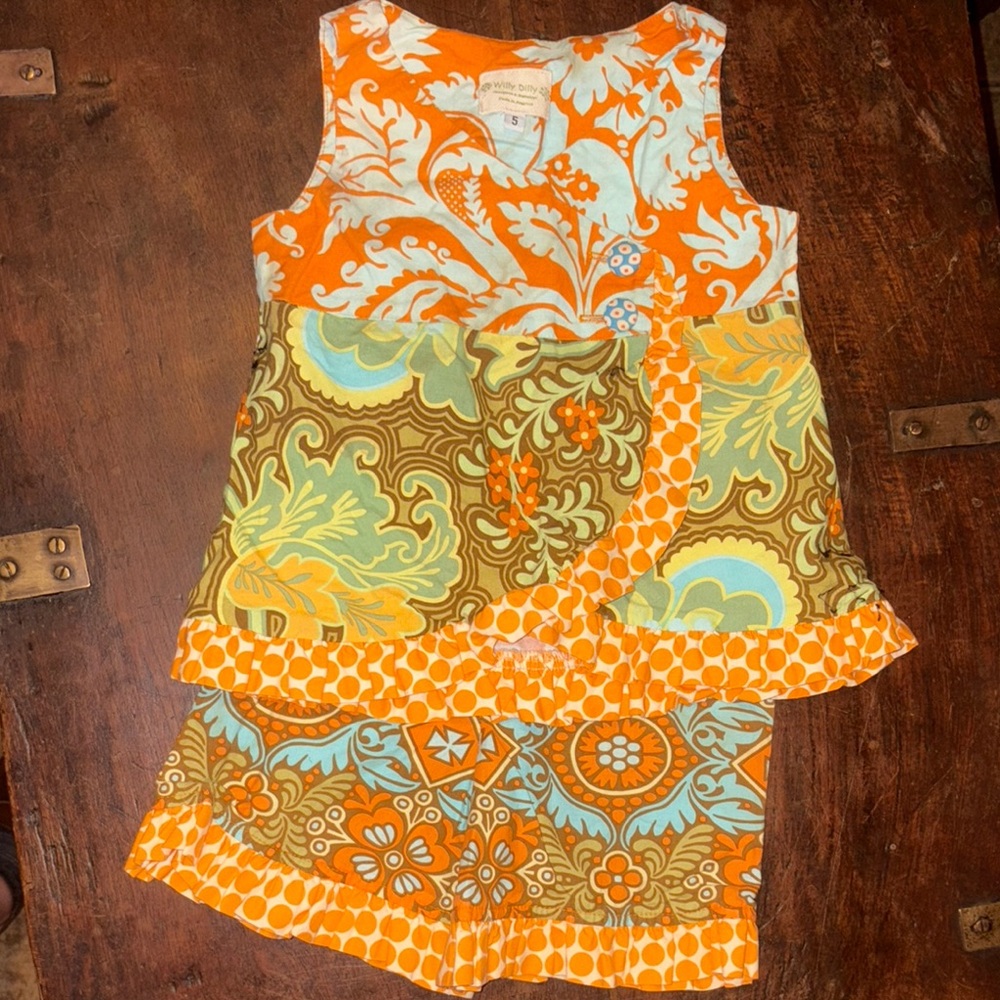 Colorful Sleeveless Dress with Shorts Set